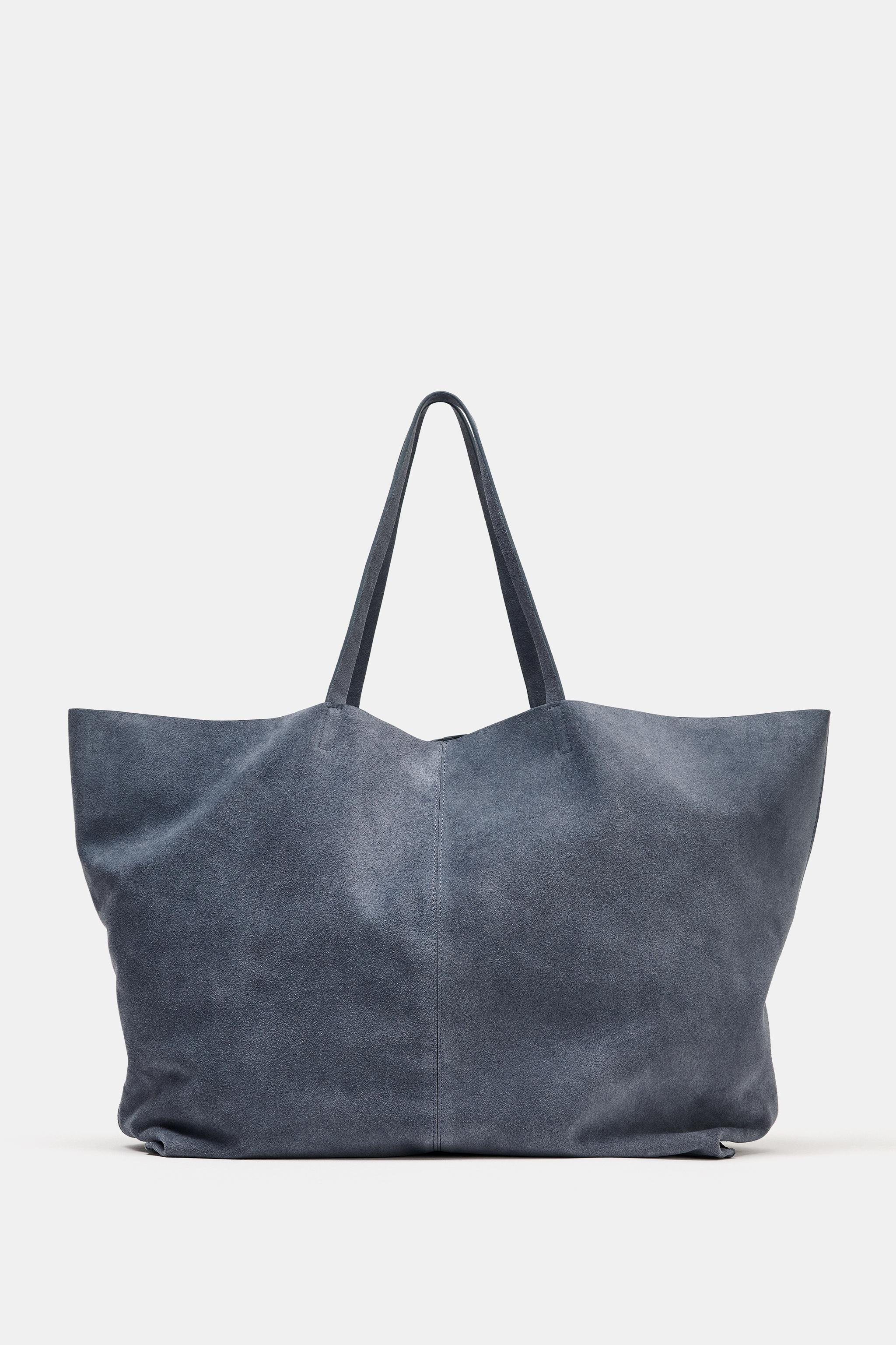 MAXI SPLIT SUEDE TOTE BAG | Zara UK
