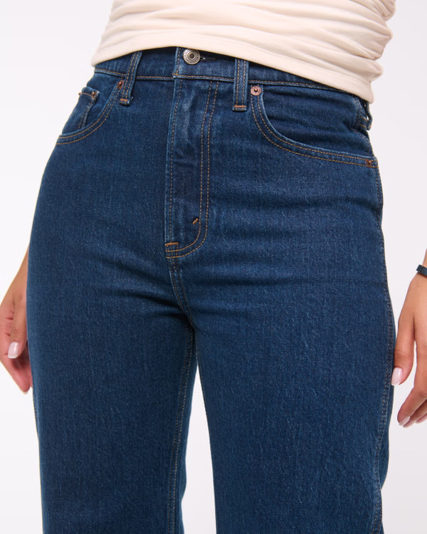 High Rise 90s Relaxed Split-Vent Hem Jean | Abercrombie & Fitch (US)