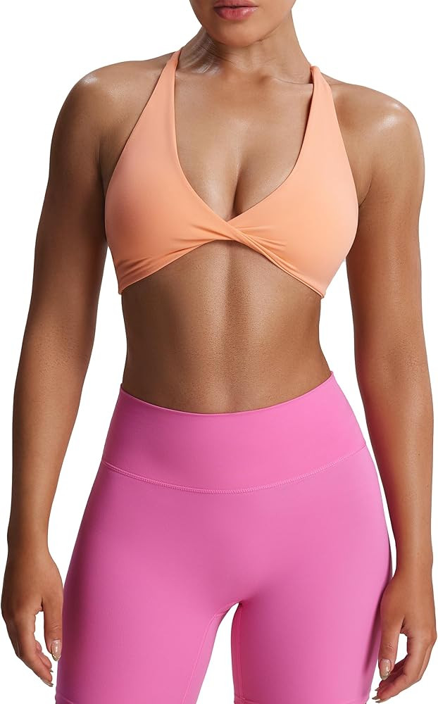 Aoxjox Women's Workout Sports Bras Fitness Metamorph Sienna Twist Bra Yoga Crop Tank | Amazon (US)