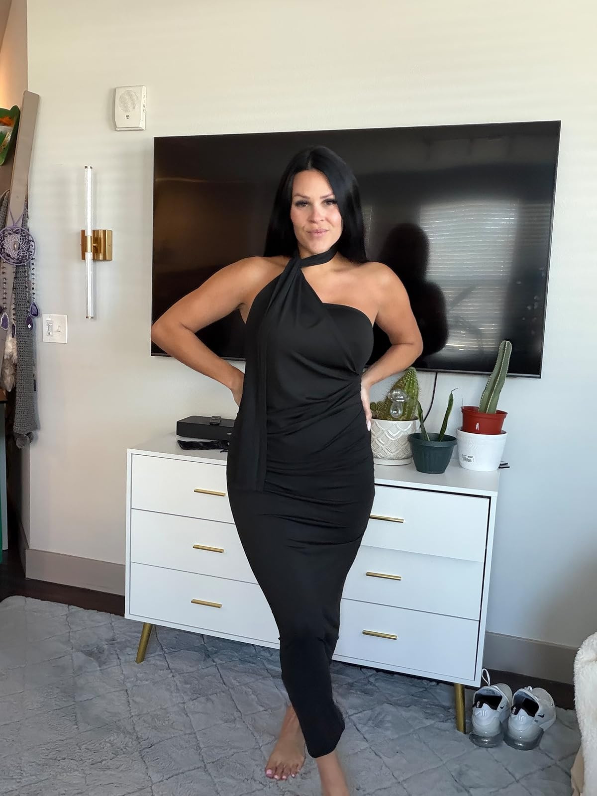 Make a statement in this stunning one shoulder bodycon dress. Featuring a backless design and flattering ruched detailing, it is the perfect choice for your next cocktail party or evening event. Tap to shop this elegant evening look! #EveningDress #CocktailStyle #BodyconDress 

 #LTKdayinmylife #LTKootd #LTKSaleAlert