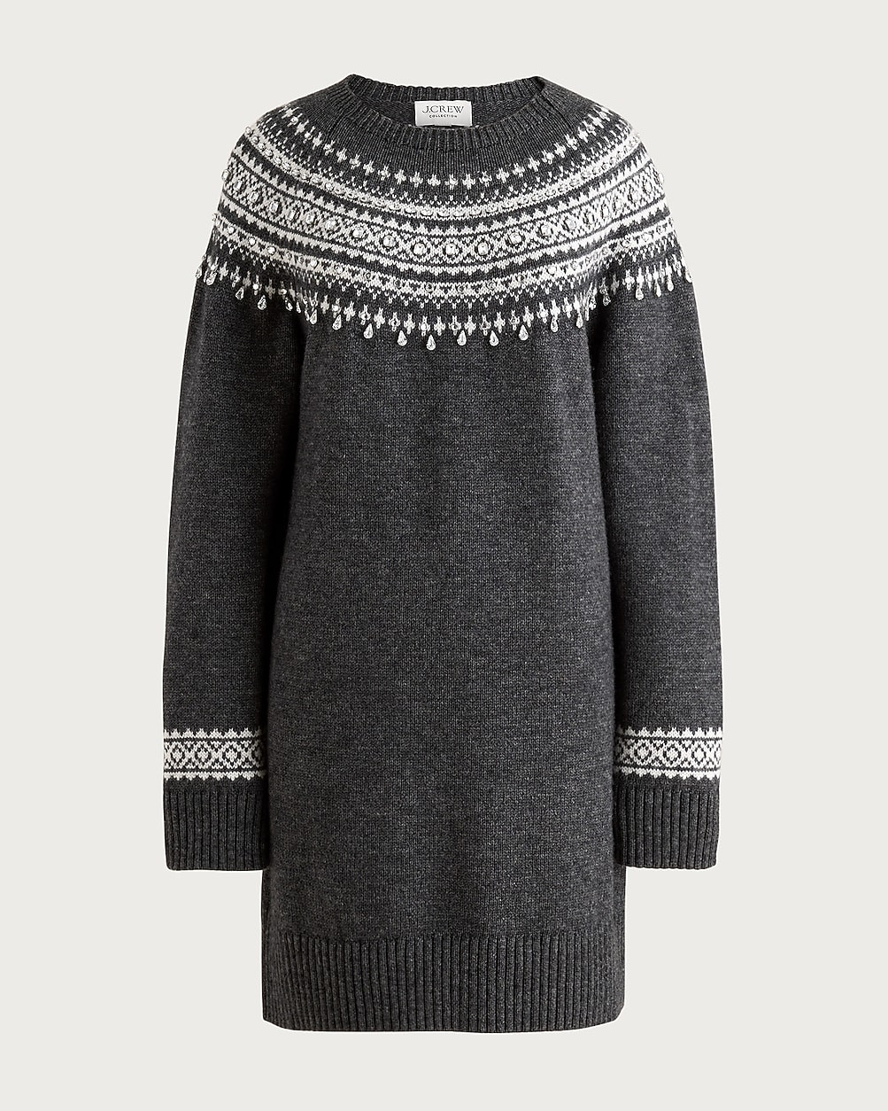 Collection embellished Fair Isle sweater-dress in vintage wool blend | J. Crew US