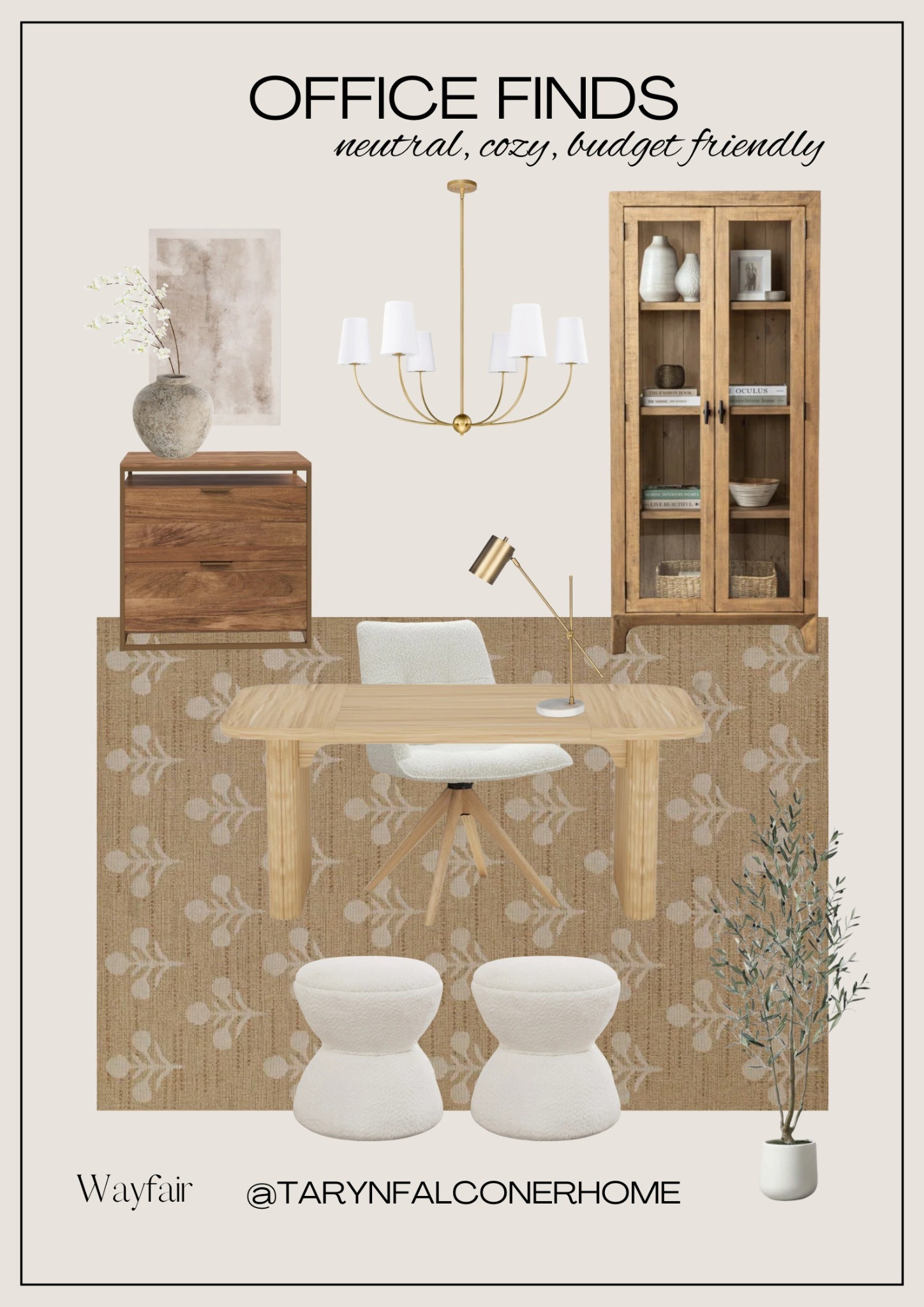 Office finds! Shop these beautiful pieces to create a cozy workspace🫶🏼

#office #desk #officechair #cabinet #chandelier #filingcabinet #artwork #vase #ottoman #rug #cozyhome #neutralfinds

#LTKHome