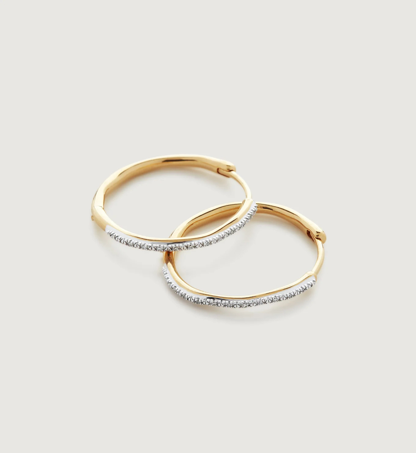 Riva Diamond Medium Hoop Earrings | Monica Vinader (Global)