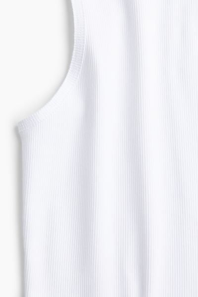 Ribbed vest top - White - Ladies | H&M GB | H&M (UK, MY, IN, SG, PH, TW, HK)