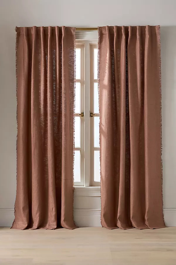 Luxe Linen Blend Woven Curtain | Anthropologie (US)