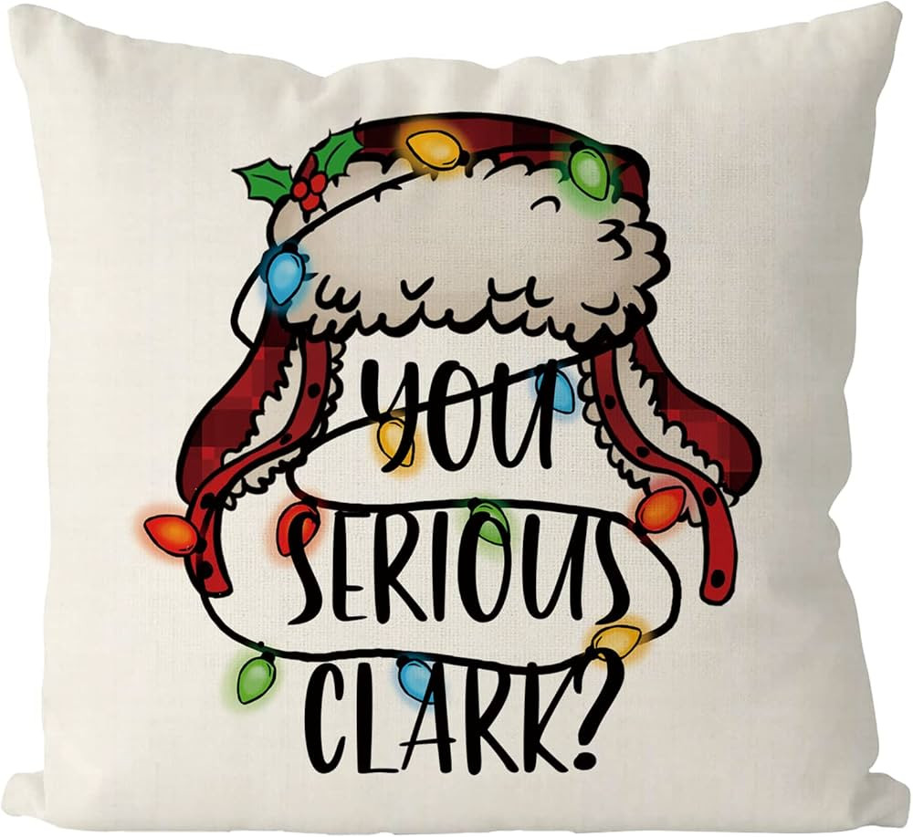 Christmas Pillow Covers 18 x 18 Inch You Serious Clark Throw Pillows Winter Pillowcase Home Decor... | Amazon (US)