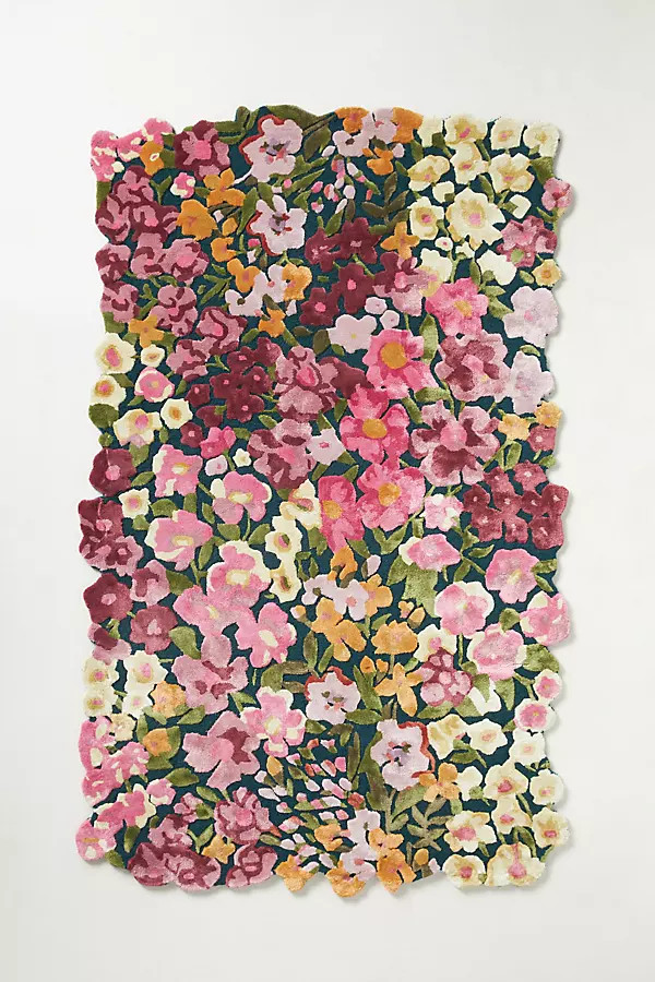 Cassia Wool Blend Tufted Floral-Shaped Rug | Anthropologie (US)