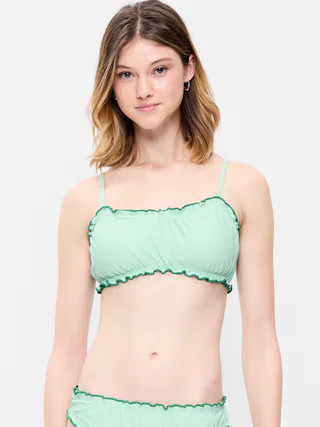 Scoop-Neck Ruffle Swim Top | Old Navy (US)