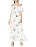 Sugarlips Women's Off Shoulder Dressy Casual Floral Maxi Dress, White-Multi, Small | Amazon (US)