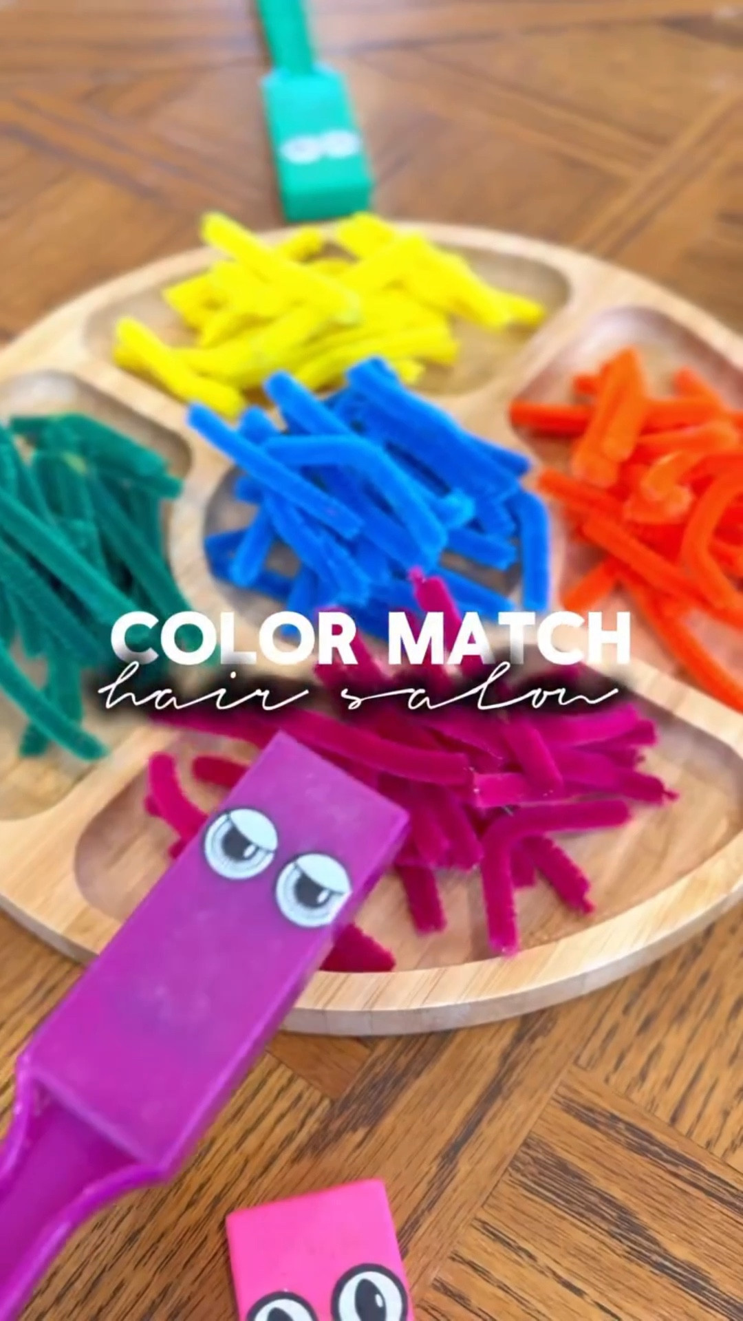 Sometimes the simplest, silliest setups turn into the best kind of learning.

Today it was magnetic wands, colorful pieces, and lots of giggles while they “gave everyone hair.”

And while it looked like pure silliness, so much was happening.

Little hands and eyes were working together, colors were being matched, and focus was building as they tried to line things up just right. They experimented, tried again, and watched what happened when the magnet pulled pieces in close.

Mostly, they were creating. No rules. No right way. Just following their own ideas and making the wildest hairstyles they could think of.

Silly on the outside.
Meaningful growth happening quietly underneath.

#LTKKids