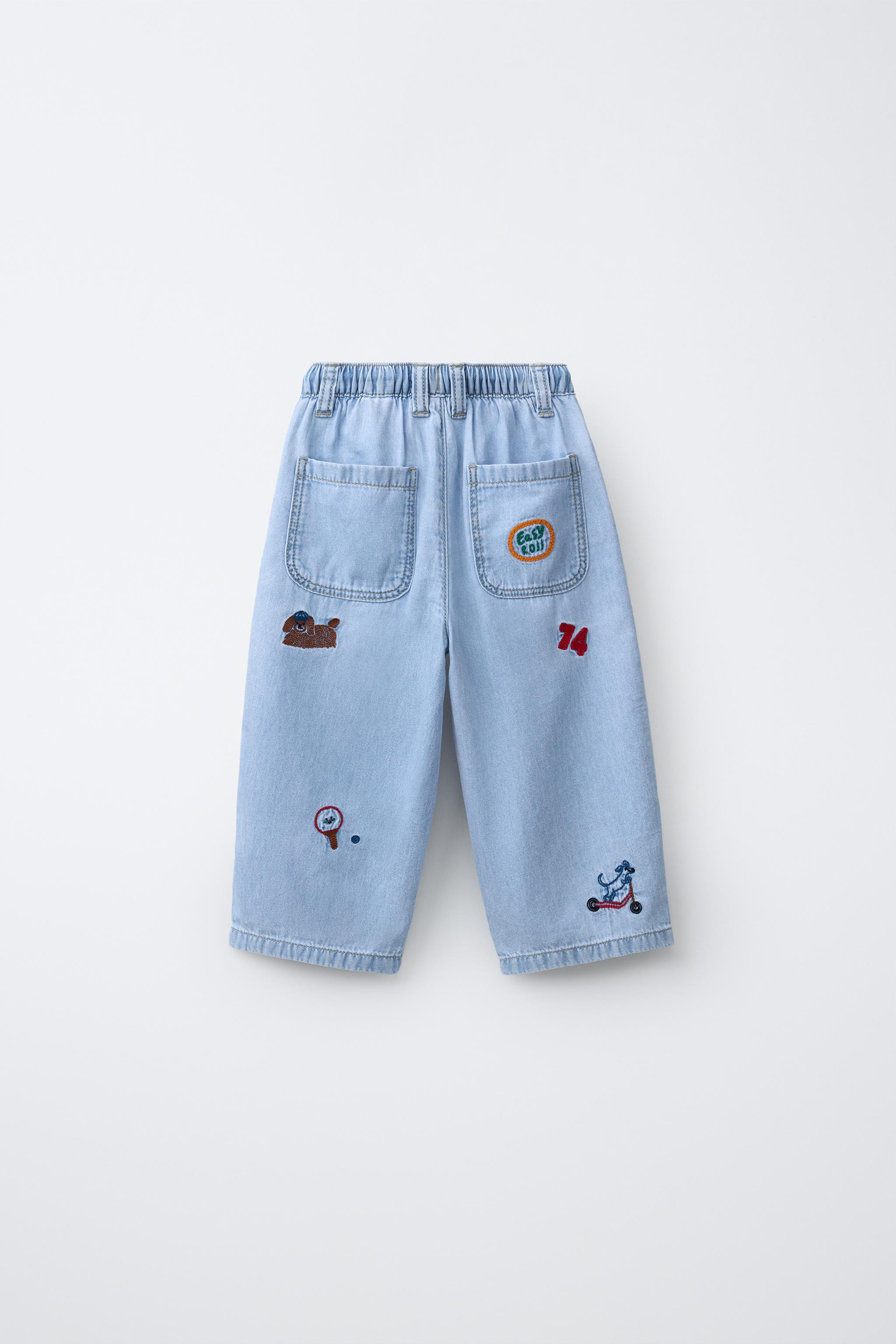 EMBROIDERED FLOWING TROUSERS | Zara UK