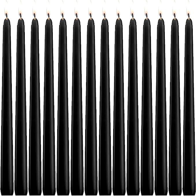10 Inch Black Taper Candles, 14 Pack Tall Unscented Dripless Candles with Cotton Wicks Perfect fo... | Amazon (US)