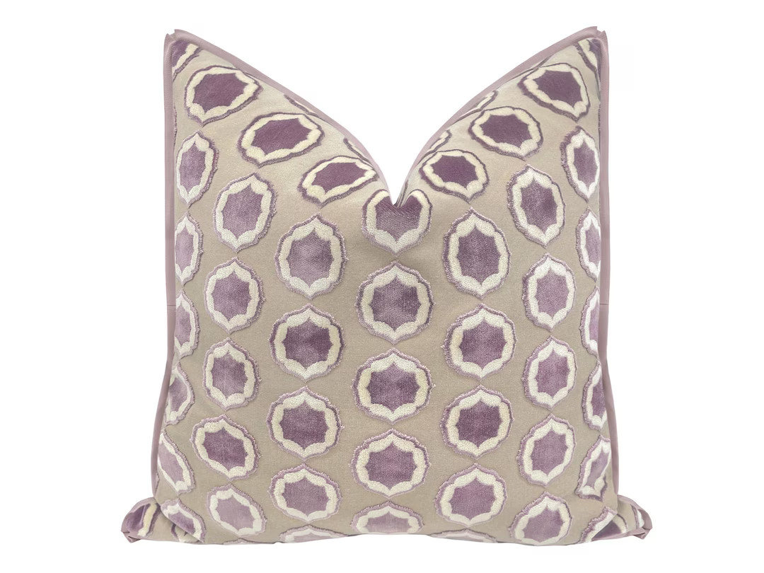 Manuel Canovas Tiana // Glycine + Blanc With Butterfly Flange Pillow | Cowtan & Tout | Cut Velvet... | Etsy (US)