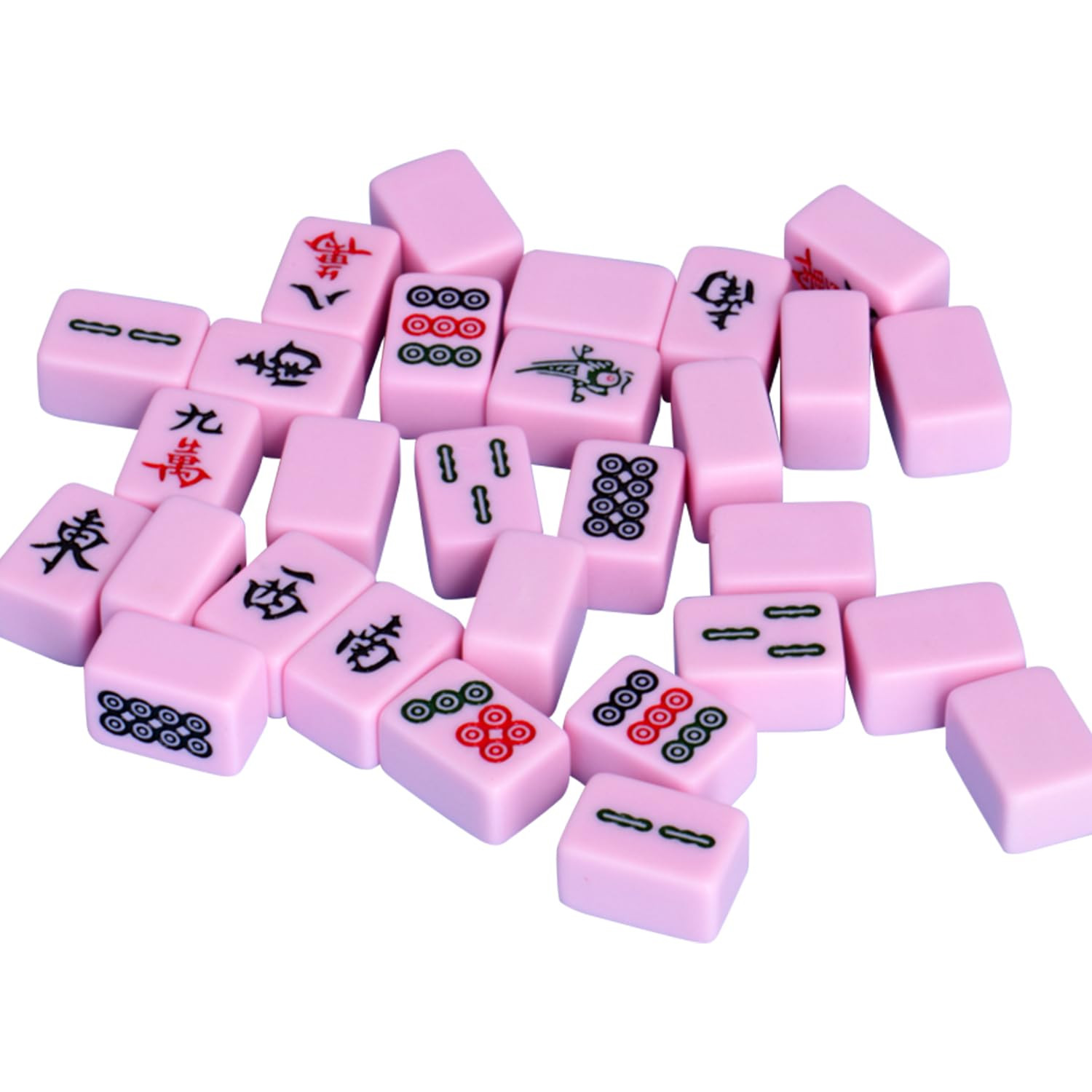 VPH Mini Chinese Mahjong 144 Pieces Aqua Pink Iron Box All Hand Painted | Amazon (US)