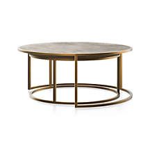 Keya Antique Brass Nesting Coffee Tables + Reviews | Crate and Barrel | Crate & Barrel