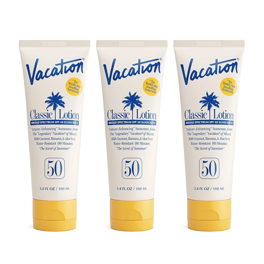 Vacation Classic Sunscreen Lotion SPF 50, Water-Resistant, Lightweight, Transparent on All Skin T... | Amazon (US)