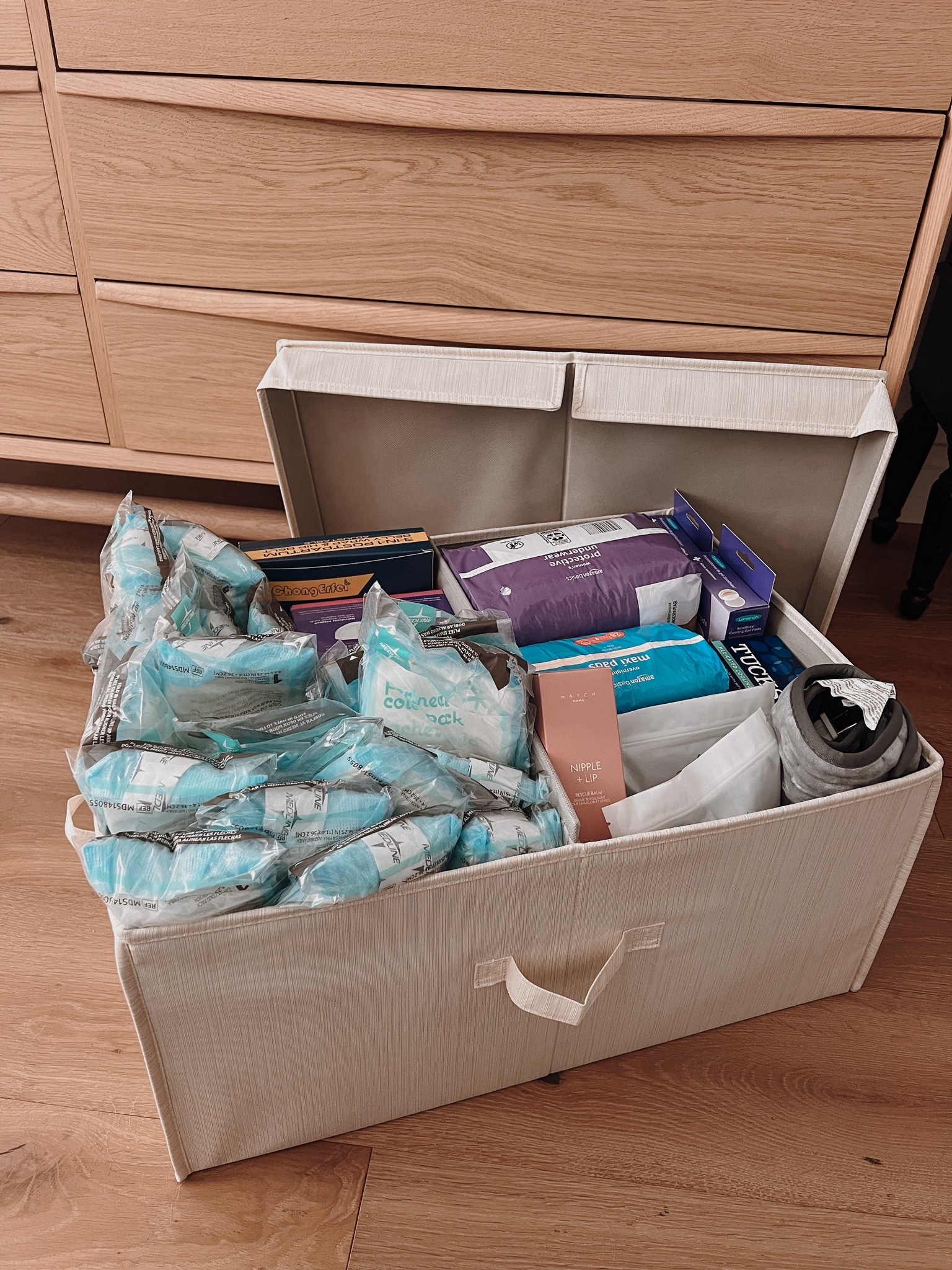 Prepare for postpartum with me! One of the advantages of having children a little later than many of my friends, is getting the truth on what products I’ll really need to care for my body and lady parts in the weeks to come after childbirth. I’m someone who likes to be prepared, so, putting together this box, has really helped to ease my labor anxiety over the last few days! Linking everything below 🤰🏼

#postpartum #postnatal #pregnancyproducts #labor #postpartumproducts #postnatalproducts #femalehealth #womenscare #femalecare #feminineproducts 

#LTKfamily #LTKbump #LTKbaby