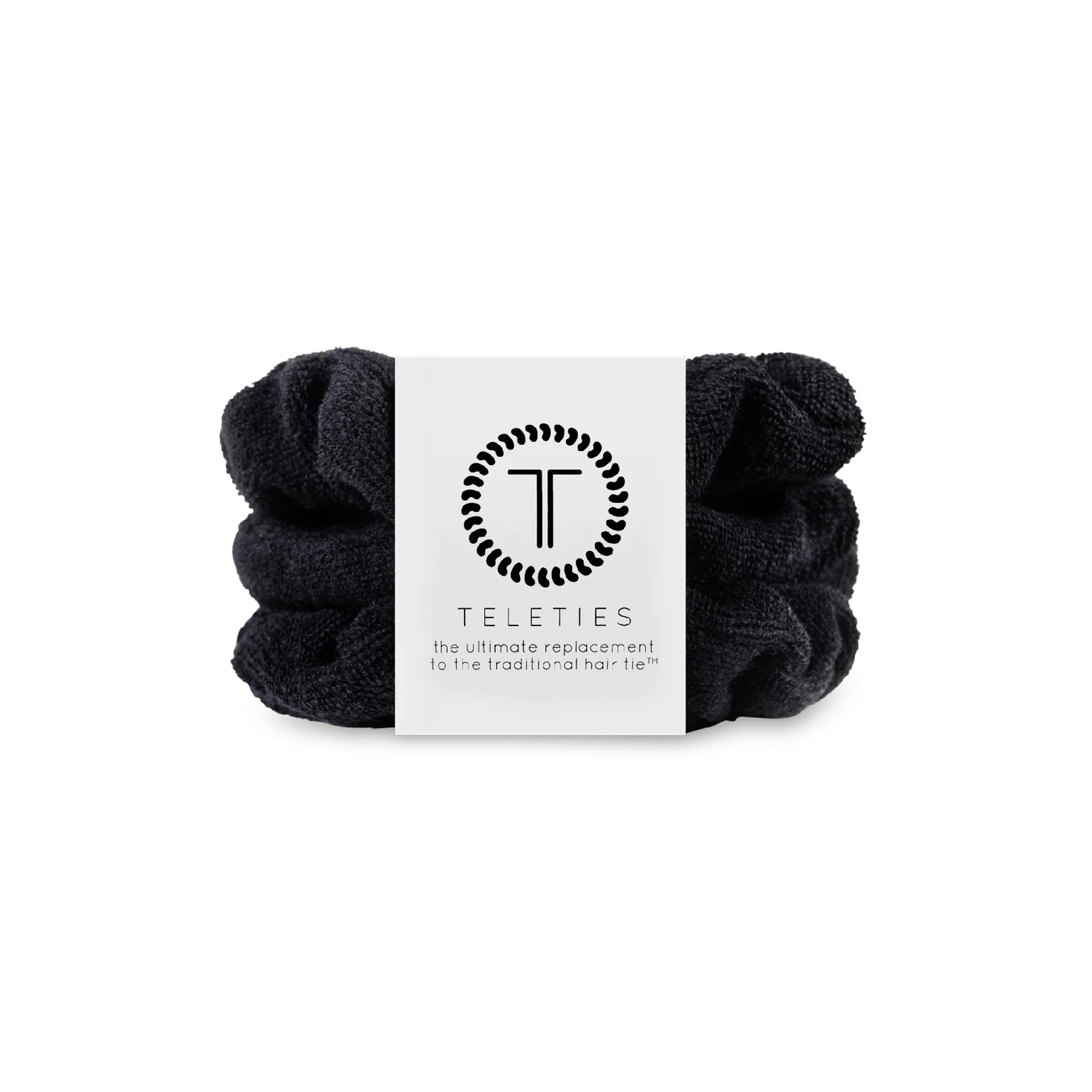 Jet Black Terry Cloth Scrunchie Small | TELETIES