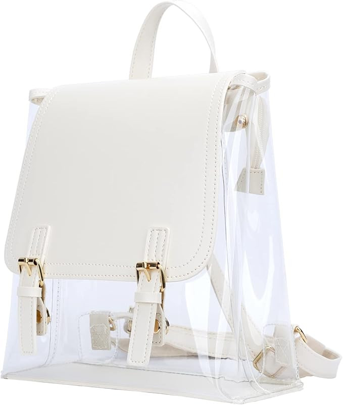 KKXIU Fashion Clear Backpack Stadium Approved Bag Transparent See Through Bookbag Purse for Women... | Amazon (US)