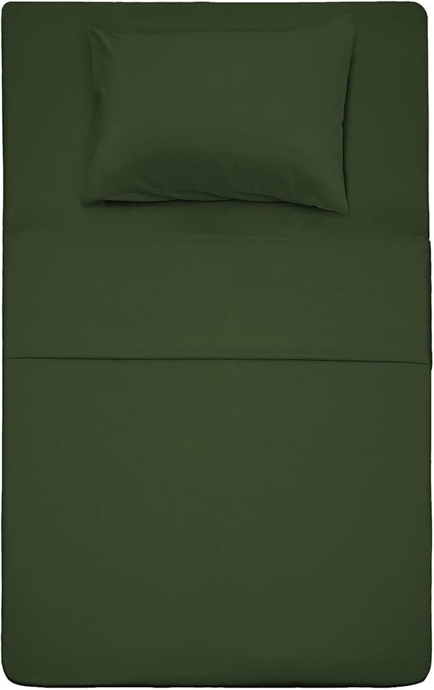 Best Season 3 Piece Bed Sheet Set (Twin Size Olive Green) 1 Flat Sheet,1 Fitted Sheet and 1 Pillo... | Amazon (US)