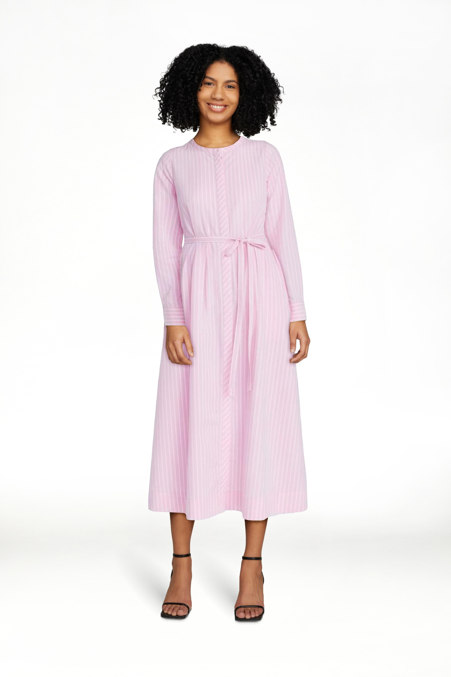 Free Assembly Women's and Women's Plus Pleated Cotton Midi Shirtdress with Long Sleeves, Sizes XS... | Walmart (US)