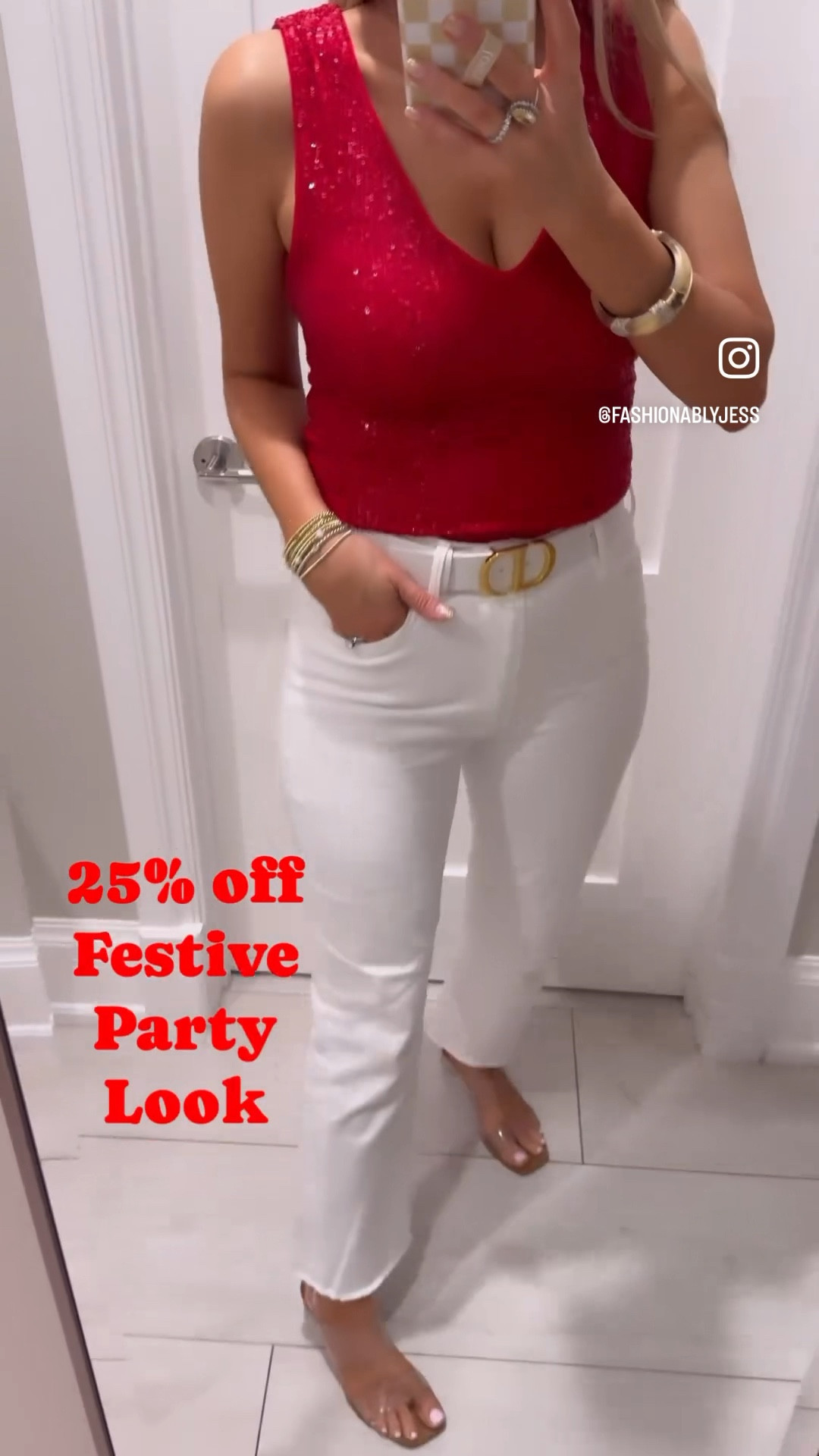 25% off this festive holiday party top!! Love it! Wearing small 

#LTKVideo #LTKHoliday #LTKsalealert