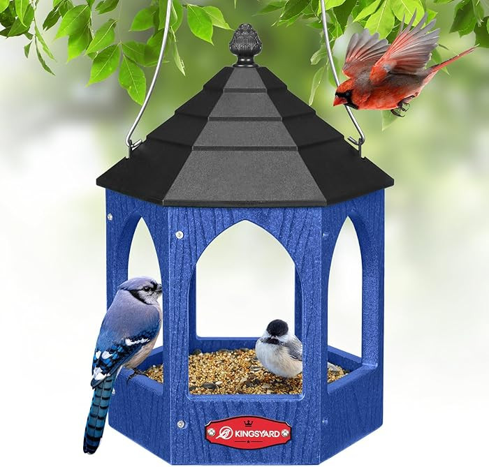 Kingsyard Platform Bird Feeder for Outdoor Hanging - Gazebo Style Recycled Plastic Wild Bird Feed... | Amazon (US)