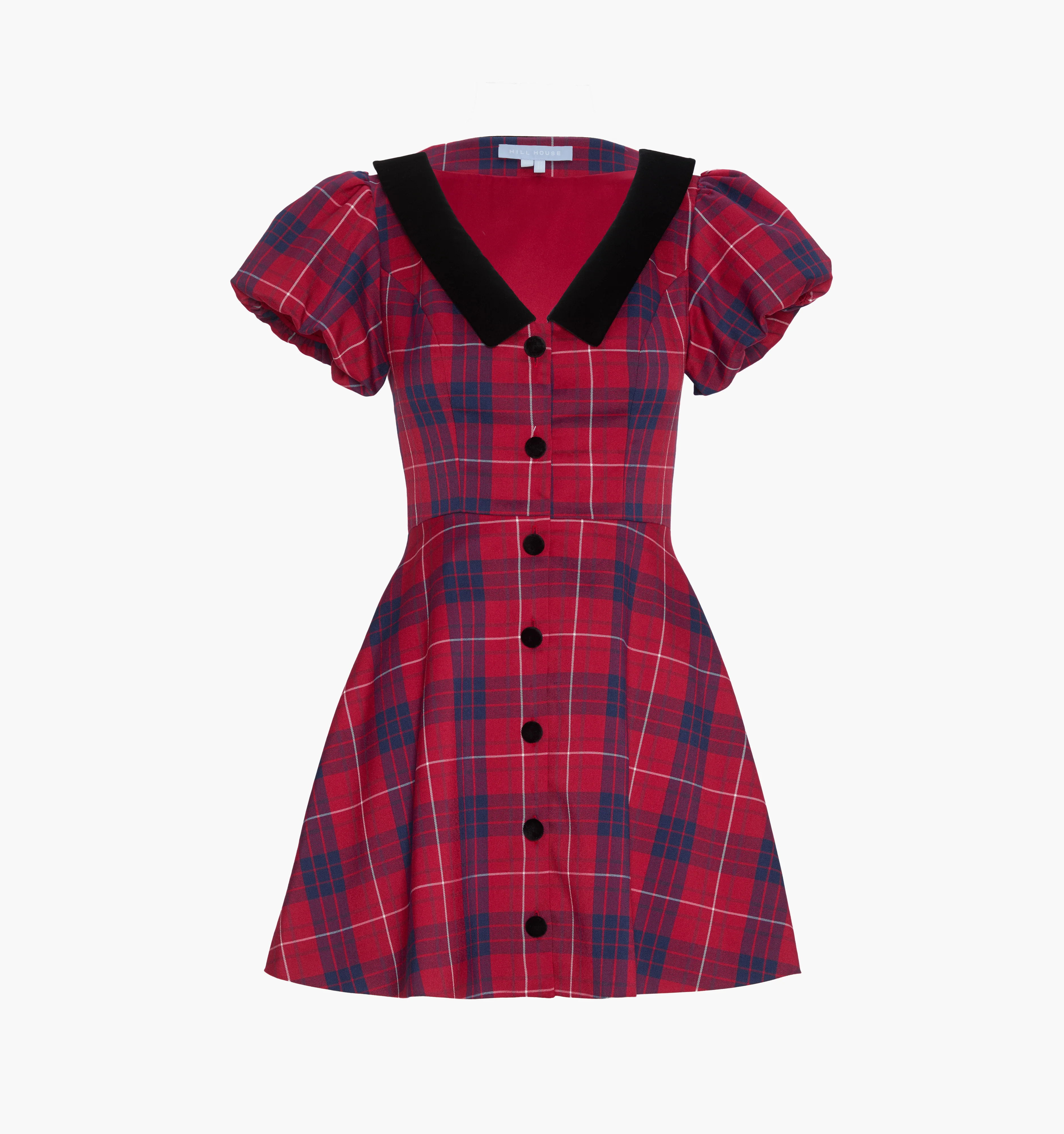 The Samantha Dress | Cherry Tartan / S | 98% Polyester | Hill House Home | Hill House Home US