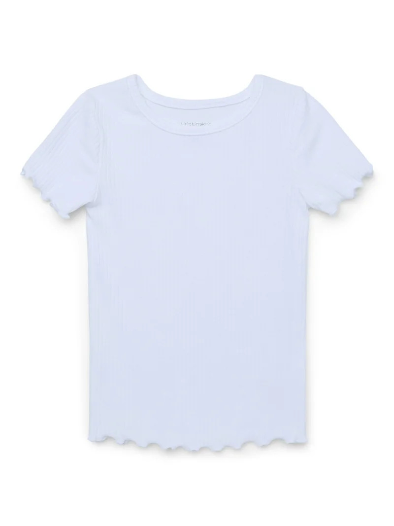 Garanimals Toddler Girl Short Sleeve Solid Rib T-Shirt, Sizes 18M-5T - Walmart.com | Walmart (US)