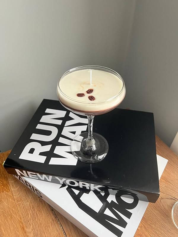 Espresso Martini Candle Tall Stem Coupe Glass Realistic (Scent: Roasted Espresso) | Amazon (CA)