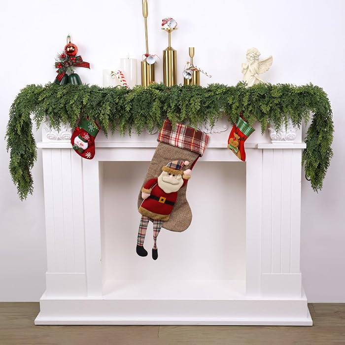 1 Pcs 6FT Christmas Cedar Garland Artificial Realistic Faux Green Cedar Pine Garland Real Touch C... | Amazon (US)
