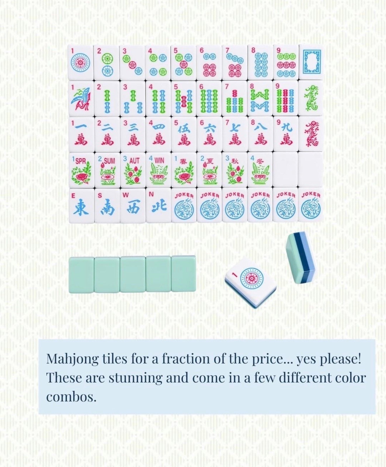 This game is seriously so much fun! This is such a great gift idea or fun purchase to make for the family!

Mahjong set, Mahjong tiles, Family Games

#LTKKids #LTKmomlife #LTKdayinmylife