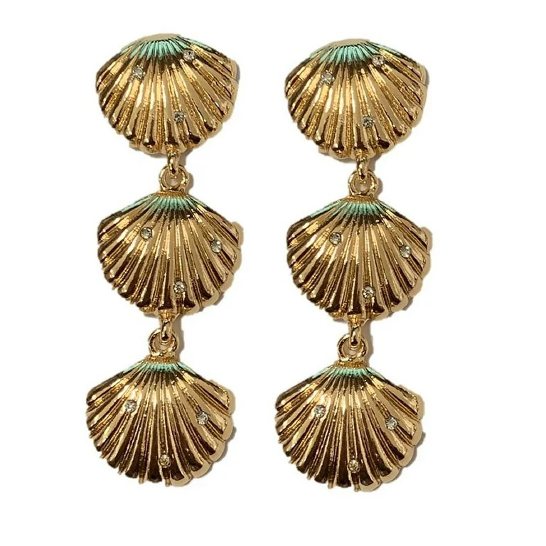 Time and Tru Women's Linear Shell Earring | Walmart (US)