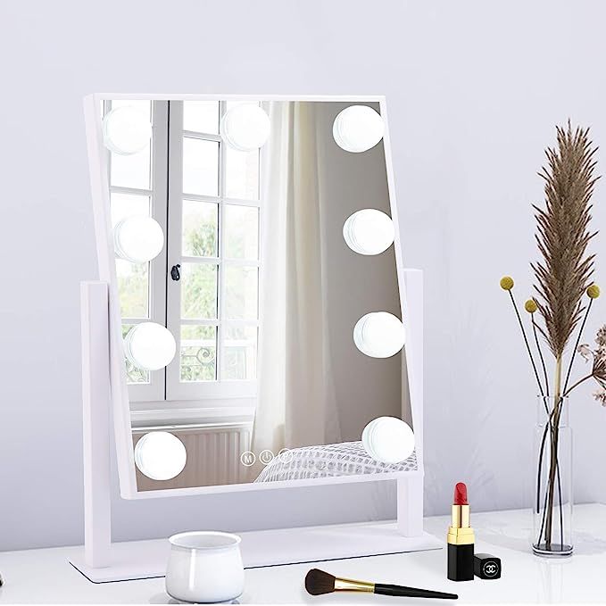 BWLLNI Lighted Makeup Mirror Hollywood Mirror Vanity Mirror with Lights, Touch Control Design 3 C... | Amazon (US)