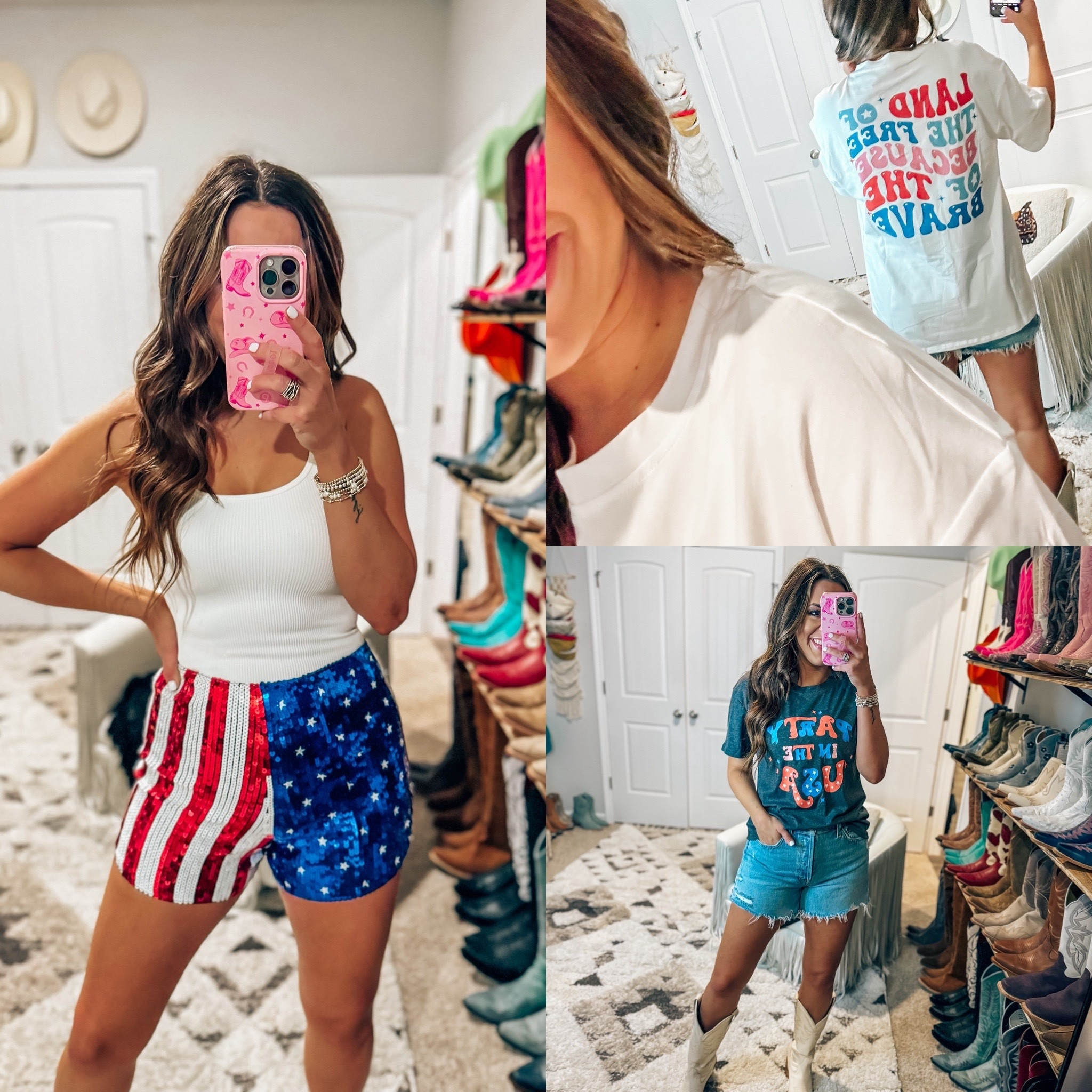 Red white and blue from Amazon July 4 country music festival, Independence Day USA holiday, Amazon fashion, fines, T-shirt, denim shorts, cowgirl, boots, sparkly shorts


#LTKStyleTip #LTKSeasonal #LTKSummerEdit