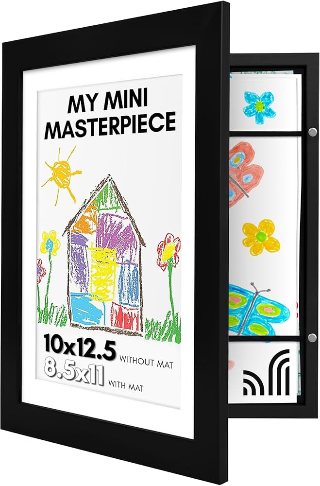 Americanflat Kids Artwork Frame Changeable (Black) - Magnetic Door Holds 100 Art Pieces - 8.5x11 ... | Amazon (US)