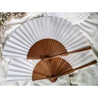 Personalized Custom Wedding Hand Fans Vintage Engraved Folding Party Favors Event Gifts Guests Bulk Decorative White Fabric Cloth | Etsy (US)