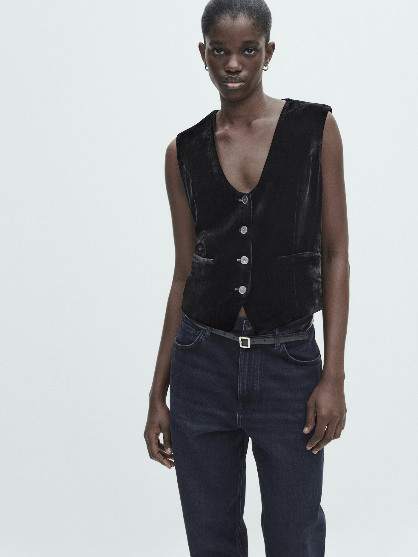 Anzugweste aus Samt | Massimo Dutti DE