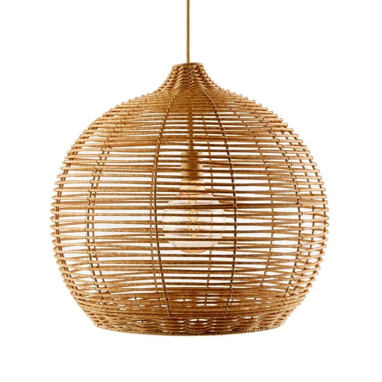Better Homes & Gardens Natural Medium Solar Woven Pendant by Dave & Jenny Marrs - Walmart.com | Walmart (US)