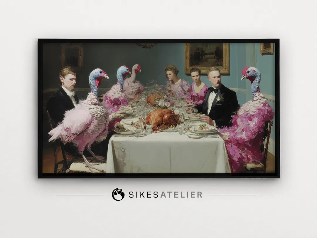 Thanksgiving FRAME TV Art: Funny, Surreal Turkey Dinner (digital Download) - Etsy | Etsy (US)