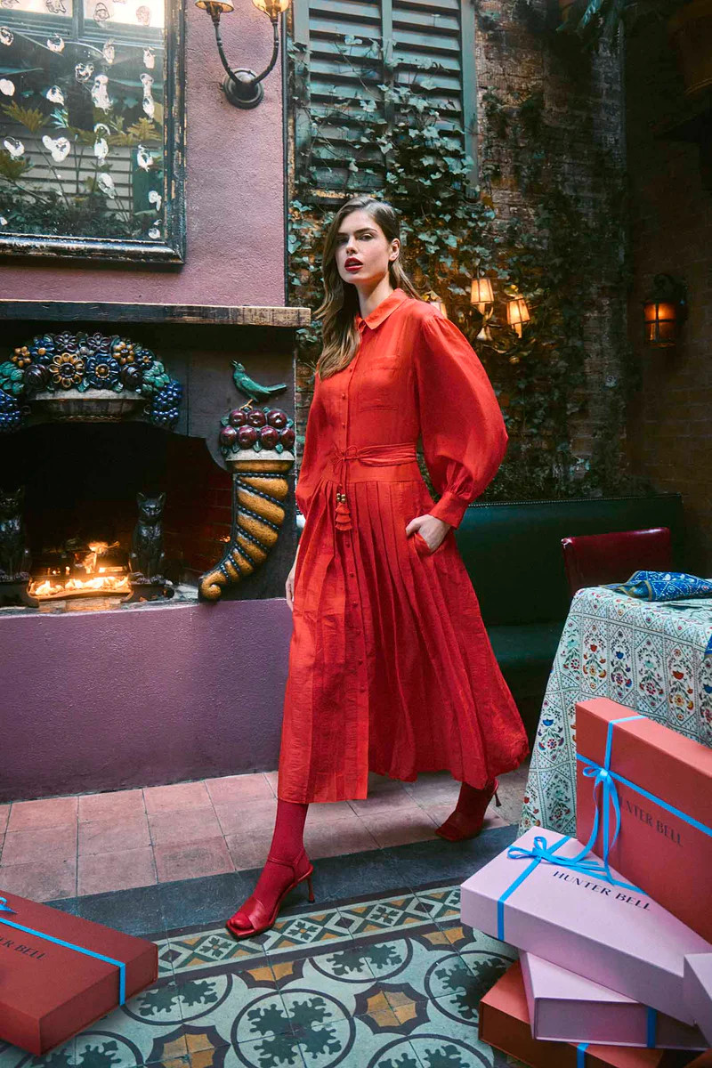 Tenley Dress | Red Midi Dress | Hunter Bell | Hunter Bell