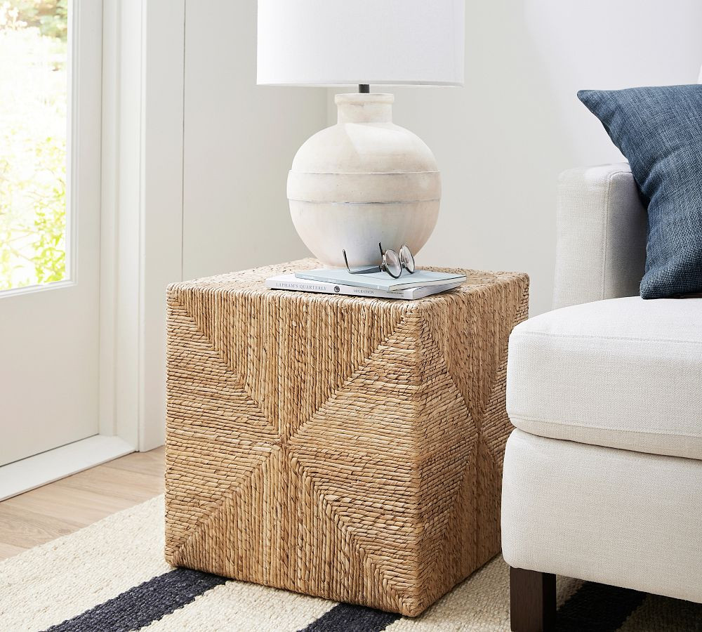 Malibu Square Woven Accent Cube | Pottery Barn (US)