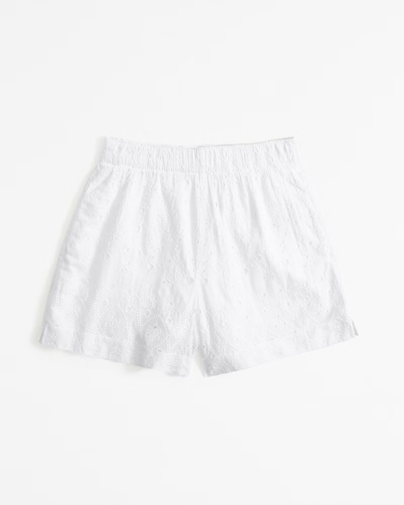 Schiffli Embroidered Pull-On Short | Abercrombie & Fitch (US)
