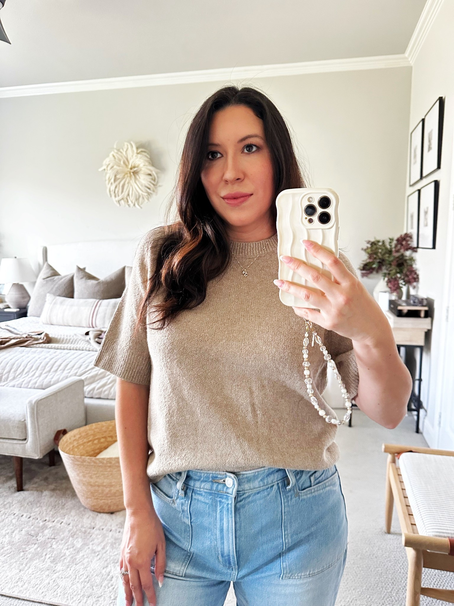 Versatile sweater top! Also got the light grey color! These are great for warm weather but easy to transition to cooler fall weather by layering a few pieces. Really cute and soft! I’m wearing my normal size and is long enough to tuck it in a bit

#LTKStyleTip #LTKMidsize