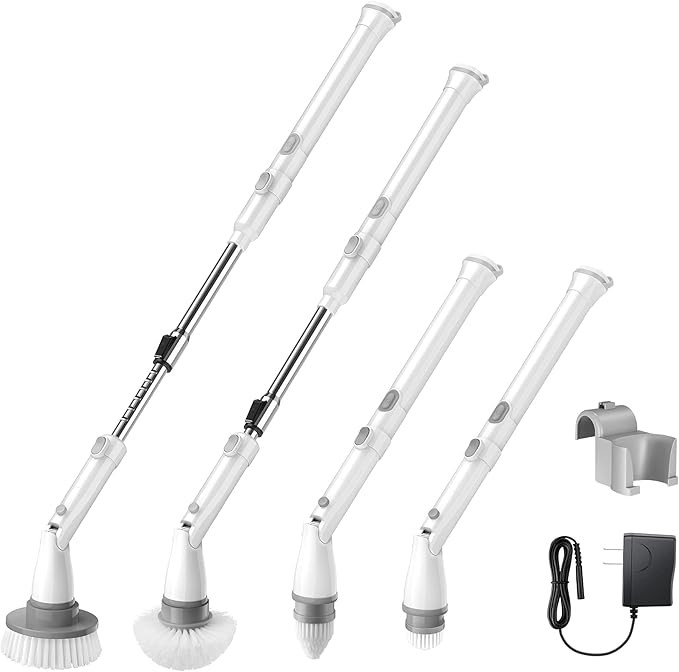 Electric Spin Scrubber, Cordless Bathroom Power Scrubber with Adjustable Extension Arm and 4 Repl... | Amazon (US)