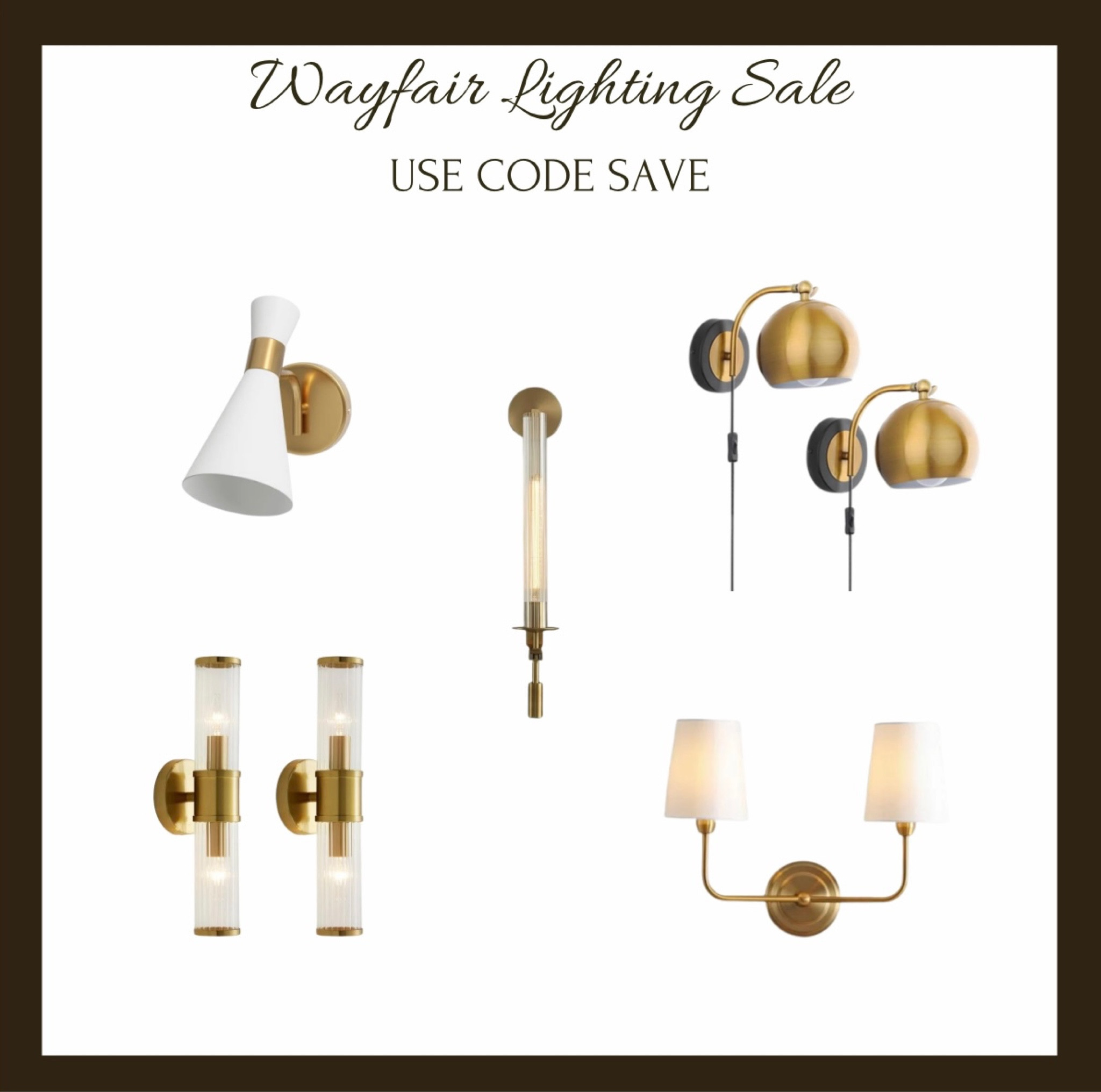 Wayfair Presidents’ Day sale! Use code SAVE 

#ltkhome #ltkfinds #wayfair #lighting 
Lighting 
Home decor 
Home living 
Sconces 
Wall sconces 
Brass lighting 
Vanity lighting 

#LTKsalealert #LTKfindsunder50 #LTKhome