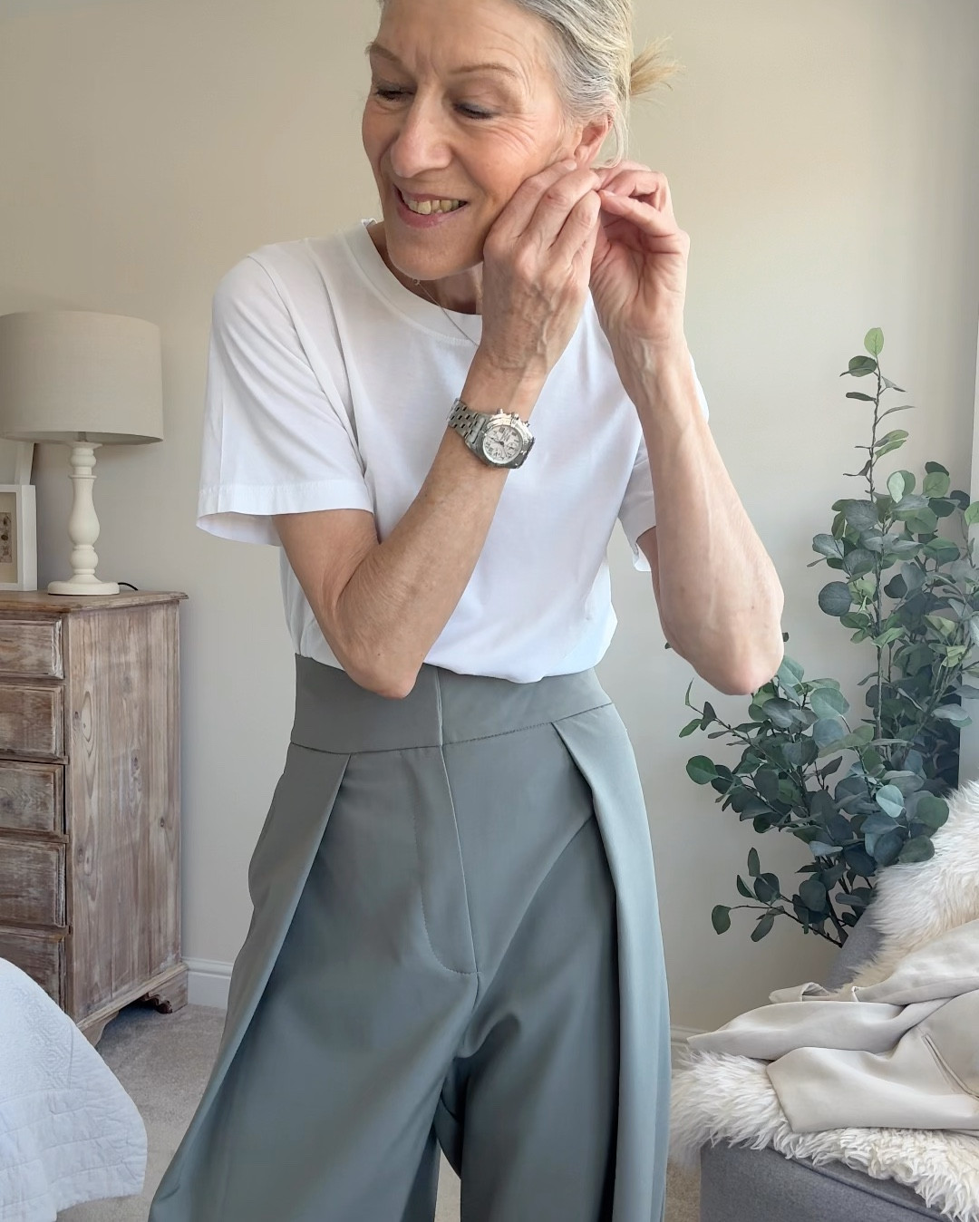 Pleat front trousers … loving the shape of these. They work with a Blazer & Ballet Flats. Or style simply with a Tee & Trainers or Sandals.  Wearing XS in the Trousers, Small in the Tee and Small in the Blazer  

#LTKspring #LTKover50style #LTKstyletip