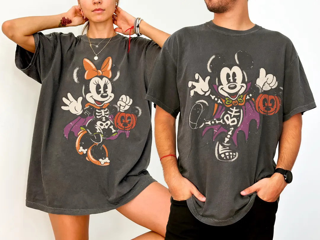 Comfort Colors® Retro Mickey Minnie Halloween Couple Shirts, Mickey Halloween Shirt, Minnie Shir... | Etsy (Global)