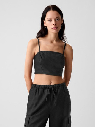 Linen-Cotton Cropped Tube Top | Gap (CA)