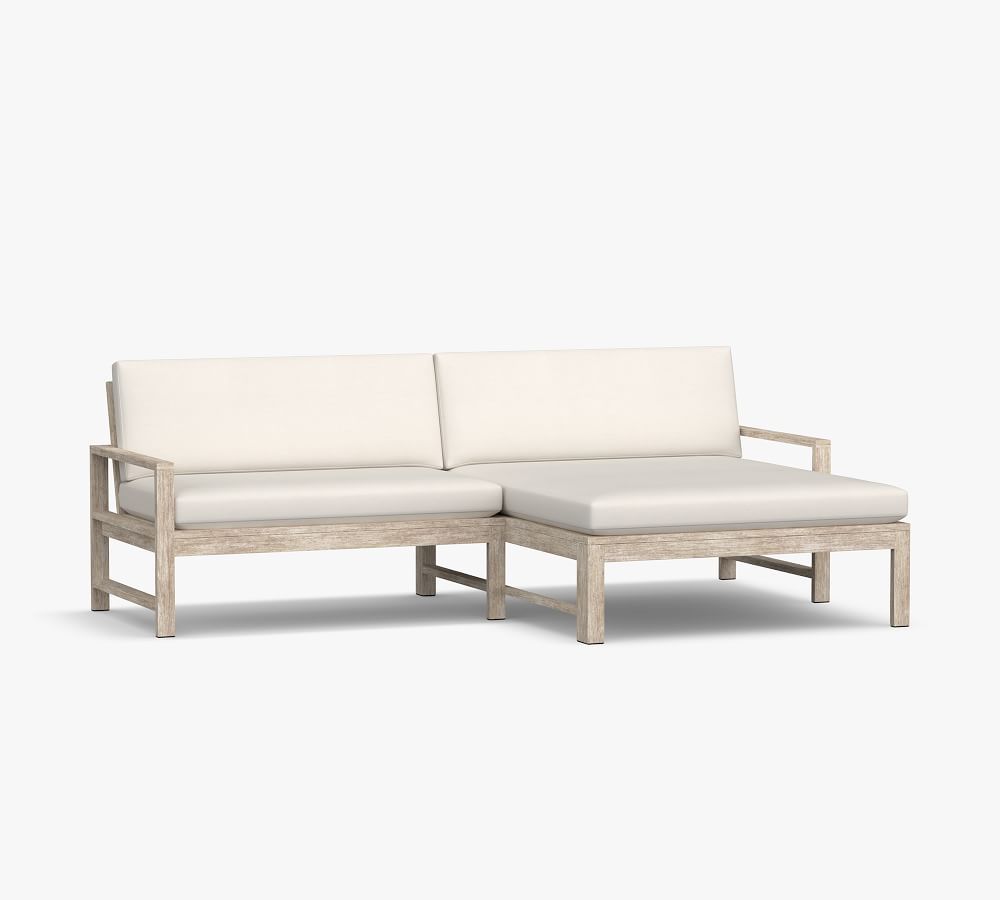 Indio FSC® Eucalyptus 2-Piece Loveseat Chaise Sectional | Pottery Barn (US)